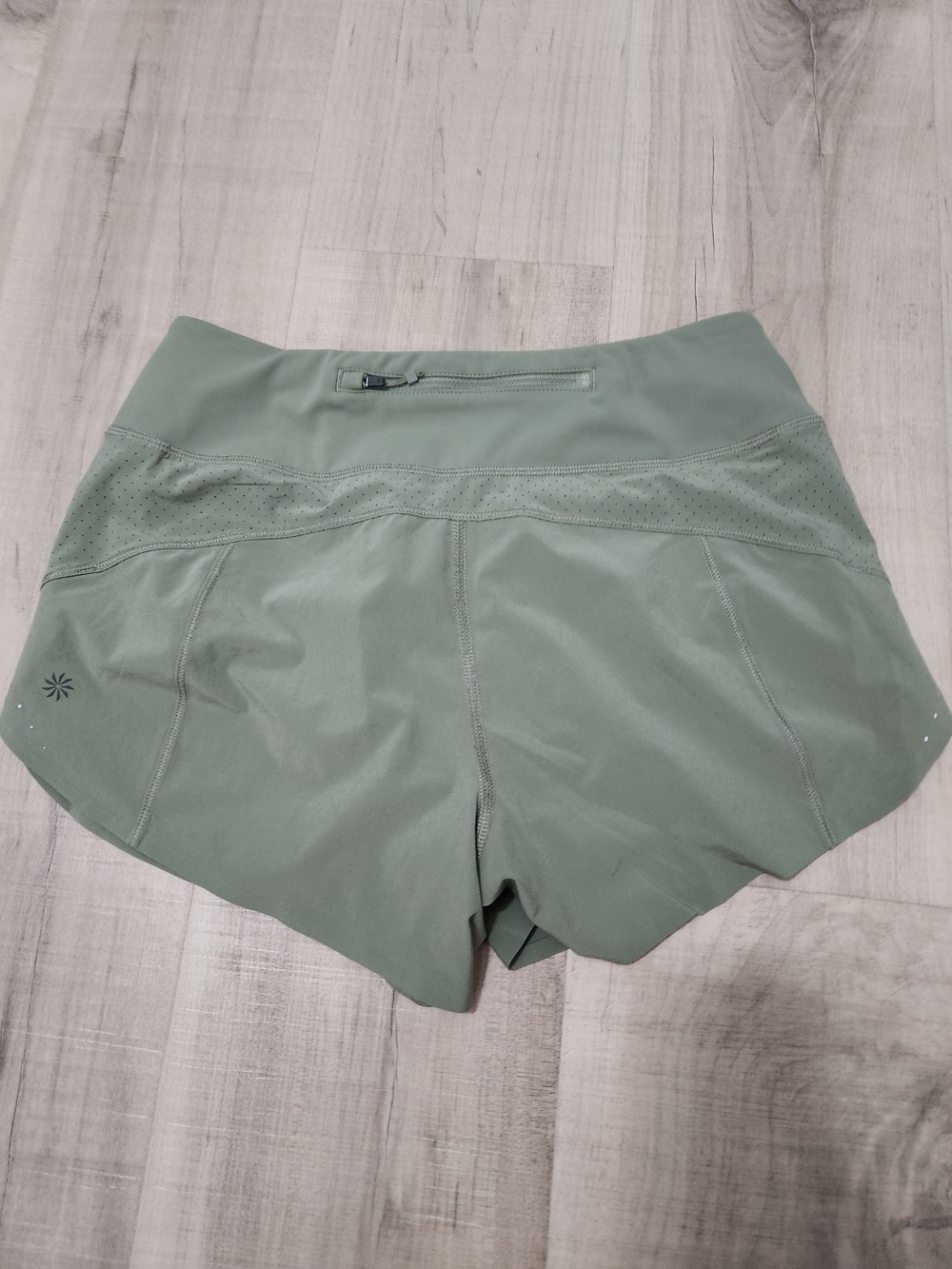 Athleta Sage Green High-Waist Athletic Shorts - Picture 2 of 3